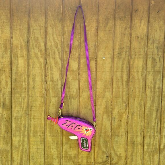 Faux Leather Lazer Zap Gun Crossbody Purse - Picture 2 of 9